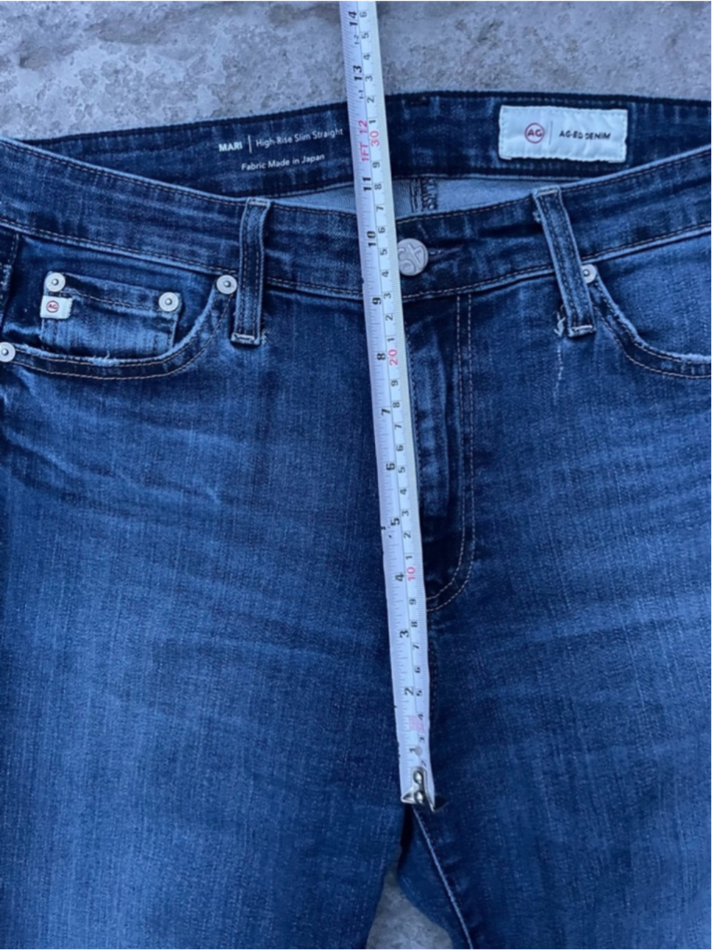 AG Mari Slim Straight Jeans Size 29 Mid Rise Dark Wash Clean Classic - Picture 7 of 10